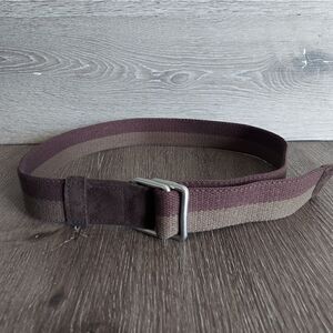 Banana Republic Two Tone Canvas Belt Solid Brass  41.5in Long